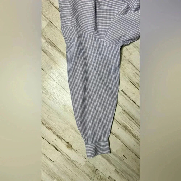 Brooks Brothers Blue Vertical Checked Shirt Mens 17-33 Button Up Long Sleeve - Picture 9 of 13